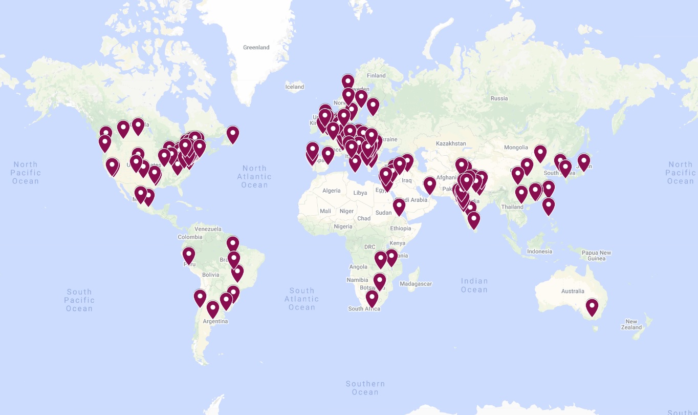 Map of registered attendees for the 2022 CSEO Conference