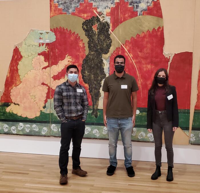 Students toured through the General Idea exhibition with Stephen Gritt, Director of Conservation, and Professor Patricia Smithen.