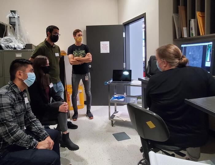 Susan Walker (M.A.C.’91) explained the technique of X-radiography in revealing substructures.