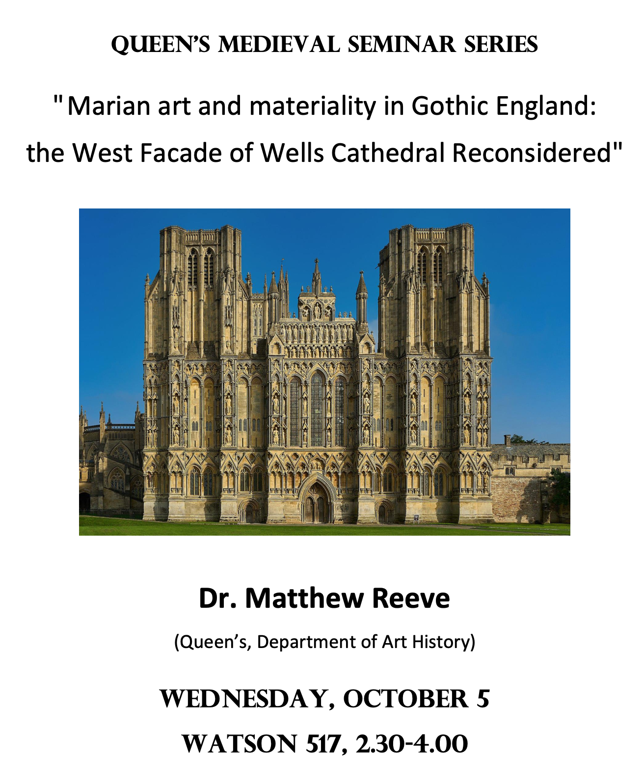Medieval Seminar lecture by Prof. Matthew Reeve