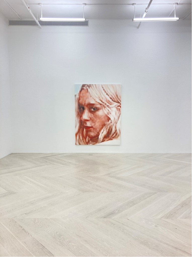A painting of the actress Chloë Sevigny by artist Judith Eisler at Casey Kaplan Gallery in Manhattan. Photo courtesy of Cicely Haggerty.