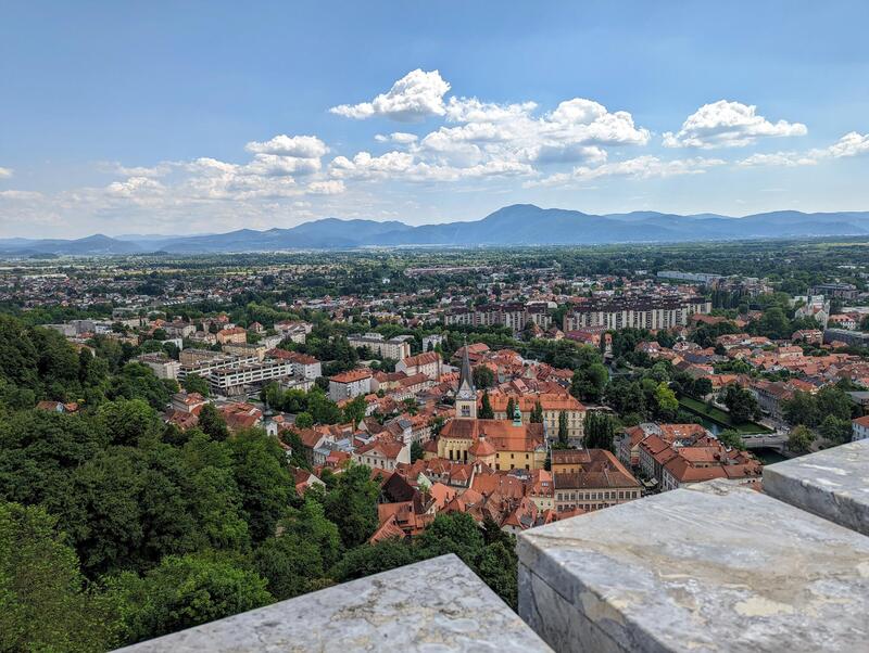 Ljubljana, Slovenia, viewed from the top of Ljubljana Castle. Photo by Jenna Simeonov.