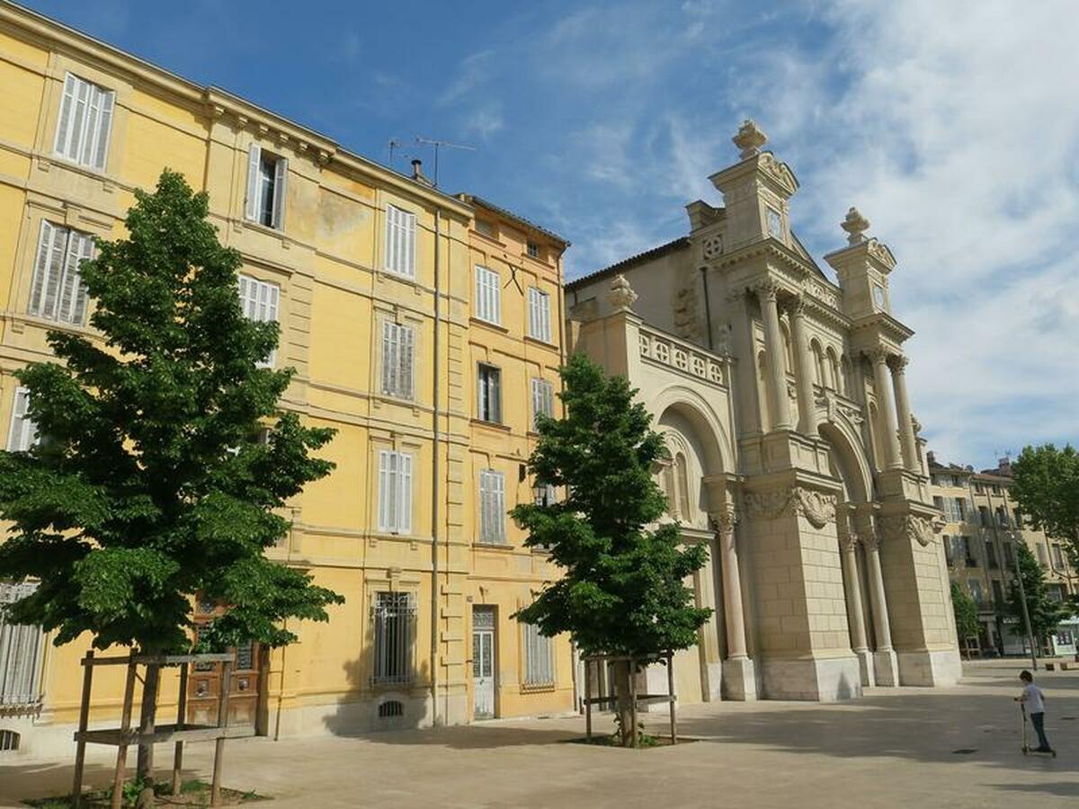 Place des prêcheurs and the newly renovated church of La Madeleine in Aix. Image courtesy of Prof. Gauvin Bailey.