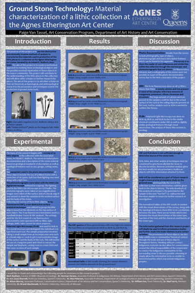 Poster for Paige Van Tassel's student research, 2018