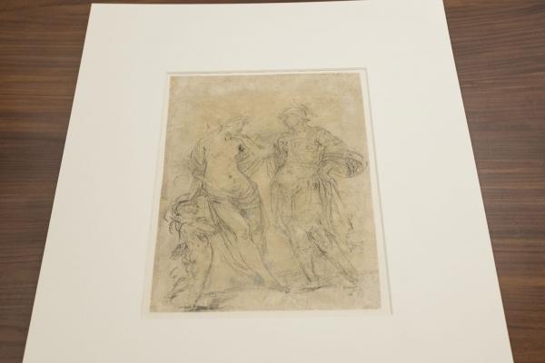 A piece of art featuring two people