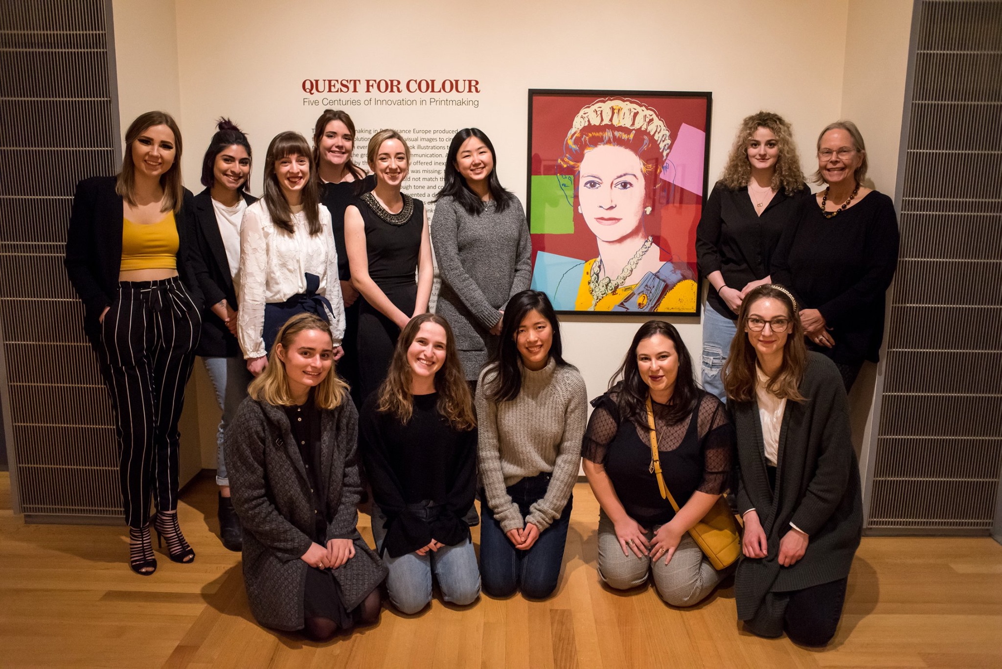 Students standing in front of Colour Exhibition