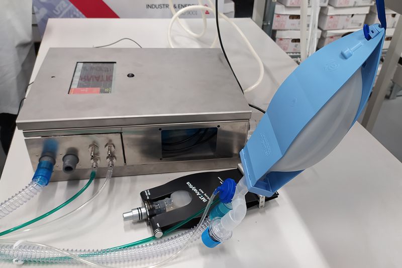 An MVM ventilator shown during development.