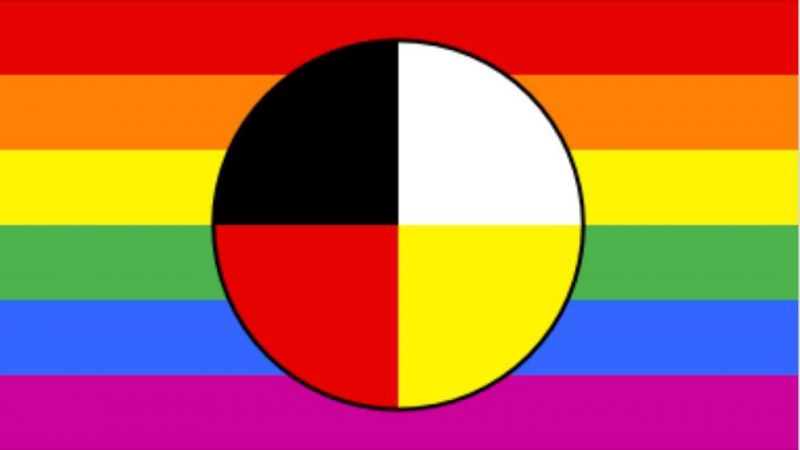 Pride and Indigenous History Month Flag