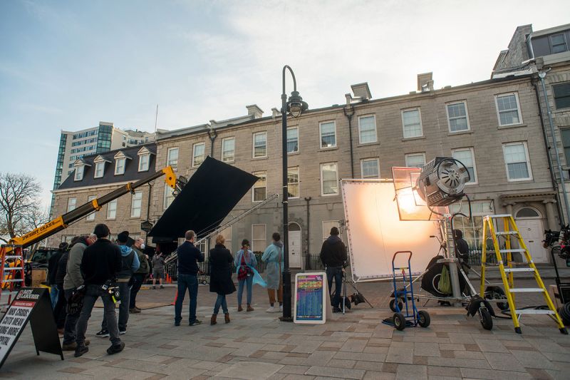 When the Netflix production Locke & Key recently filmed scenes in downtown Kingston it was an opportunity for students in the Queen's Film and Media program to gain some hands-on experience. (Courtesy Kingston Film Office)