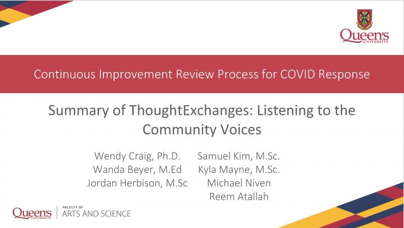 Summary of ThoughExchanges: Listening to the Community Voices