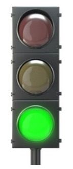 Green light lit up on a traffic light