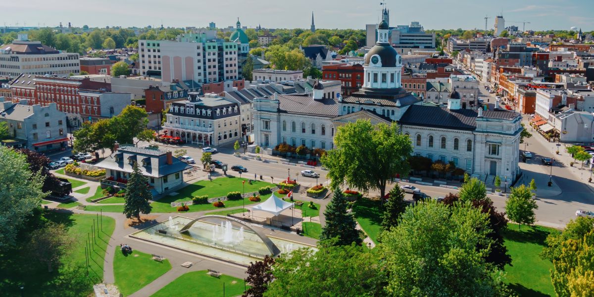 Downtown Kingston from the air.