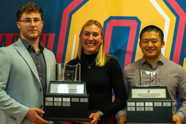 Photo of winners. From left: Ethan Martin; Madelyn Bullock; and Lucas Huang. Absent: Payton Hooey.