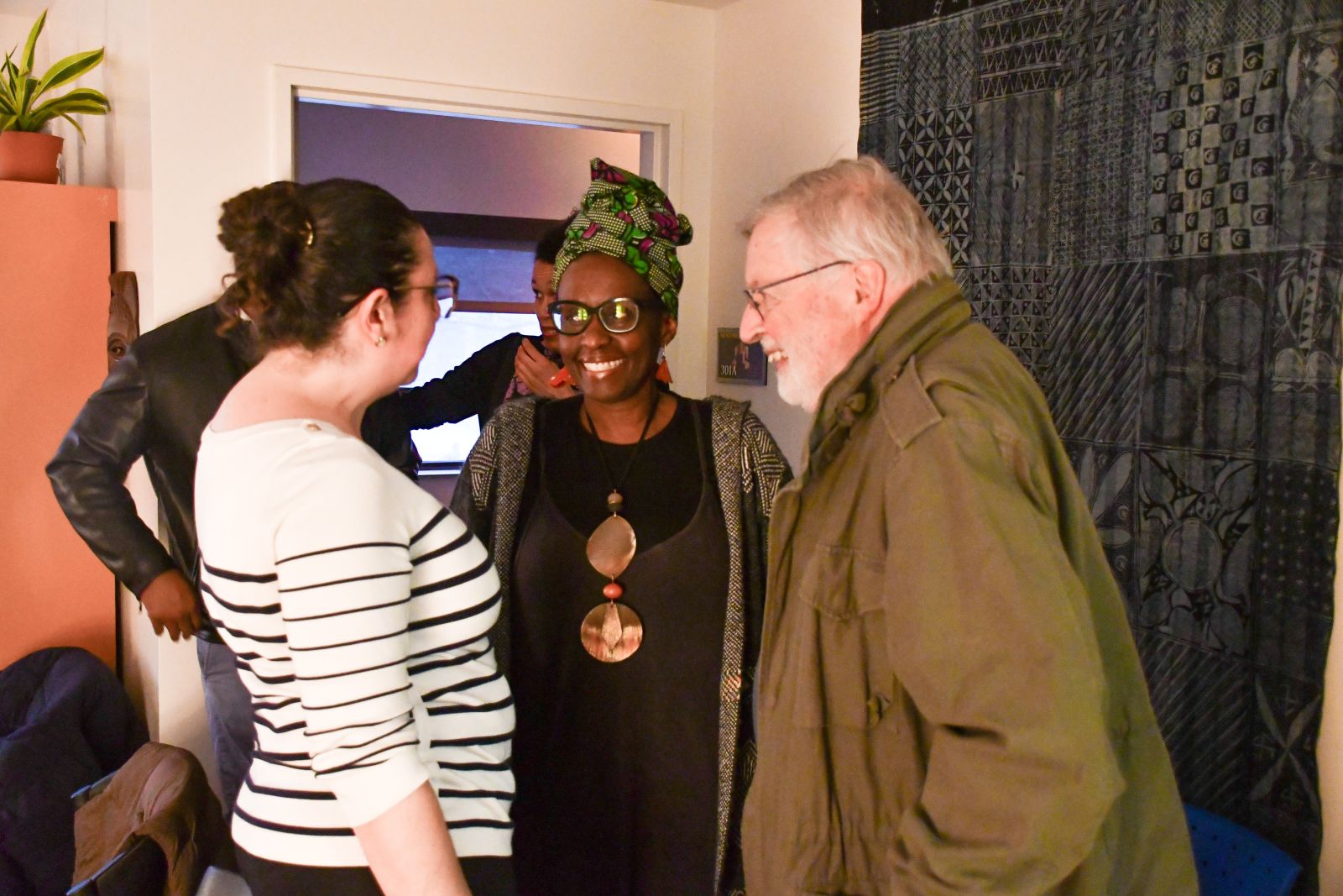 Guests interacting at the Black Studies Space opening