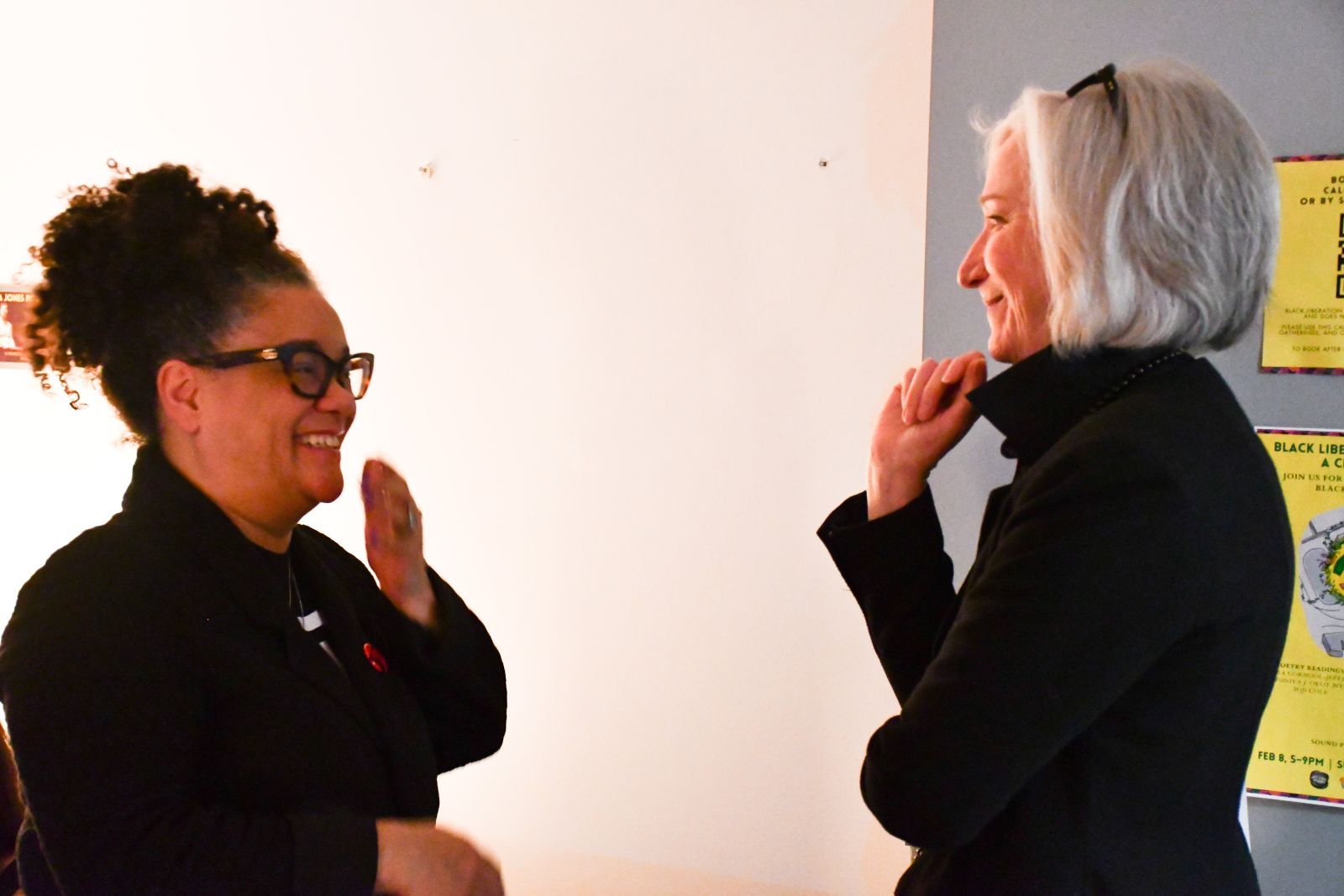 Dean Crow and Kathrine McKittrick chatting at the opening event.