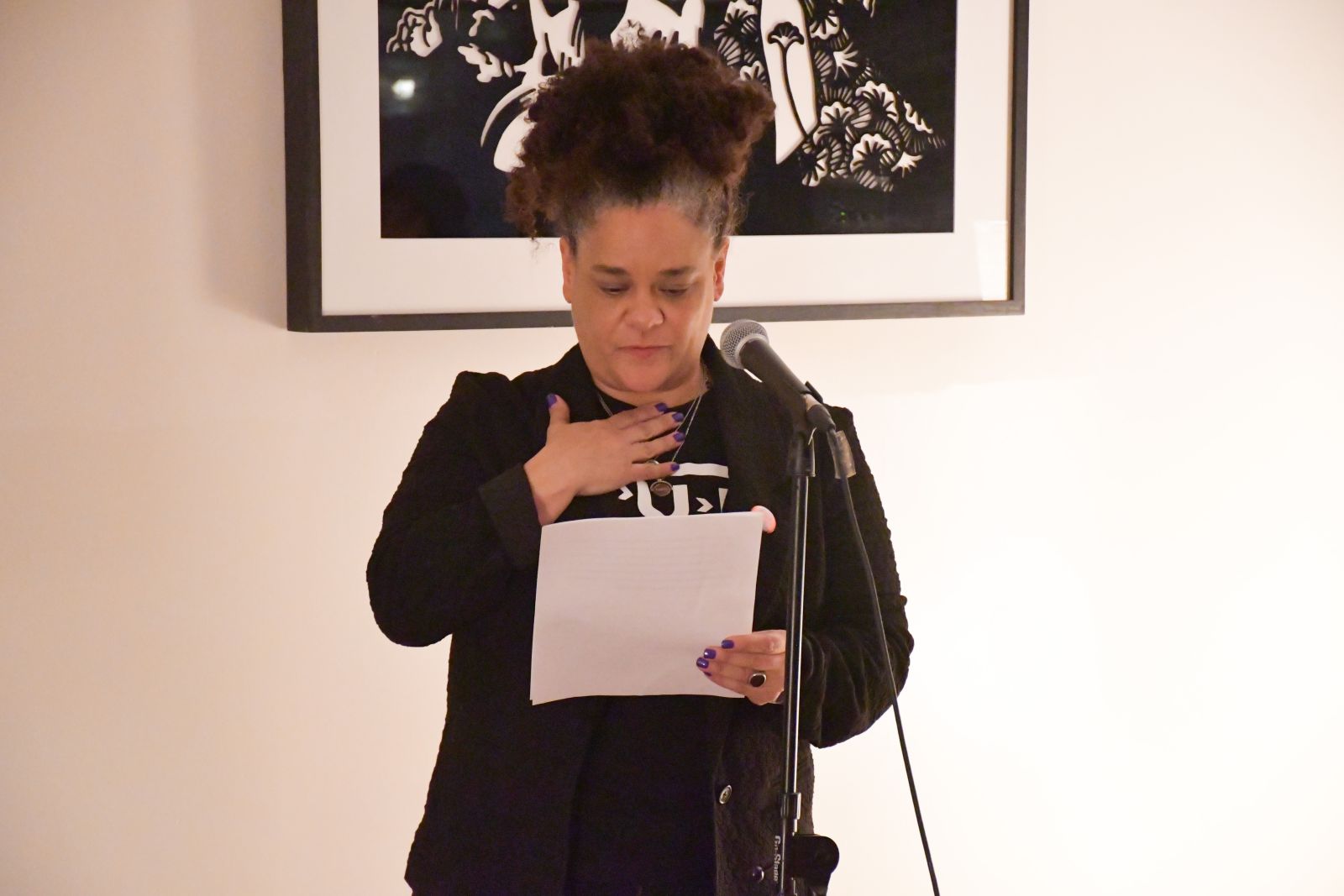 Katherine McKittrick (Professor and Canada Research Chari in Black Studies), speaking at the event