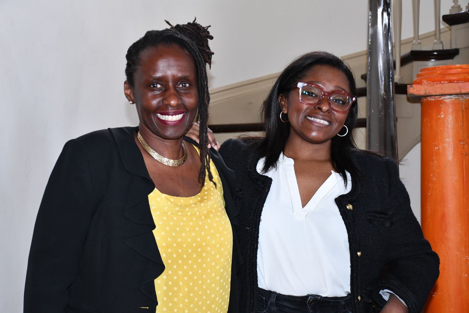 Juliane Okot Bitek (left) and Dr. Kristin Moriah (right).