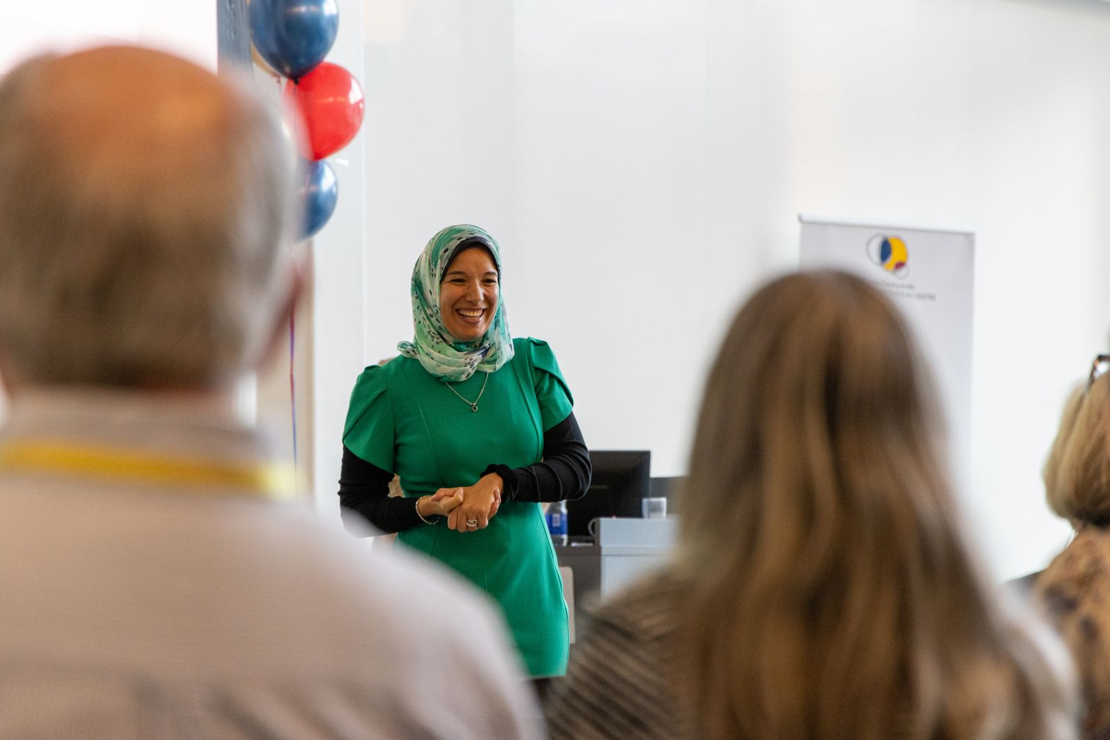 Dr Sara Nabil presenting at Elevate Kingston