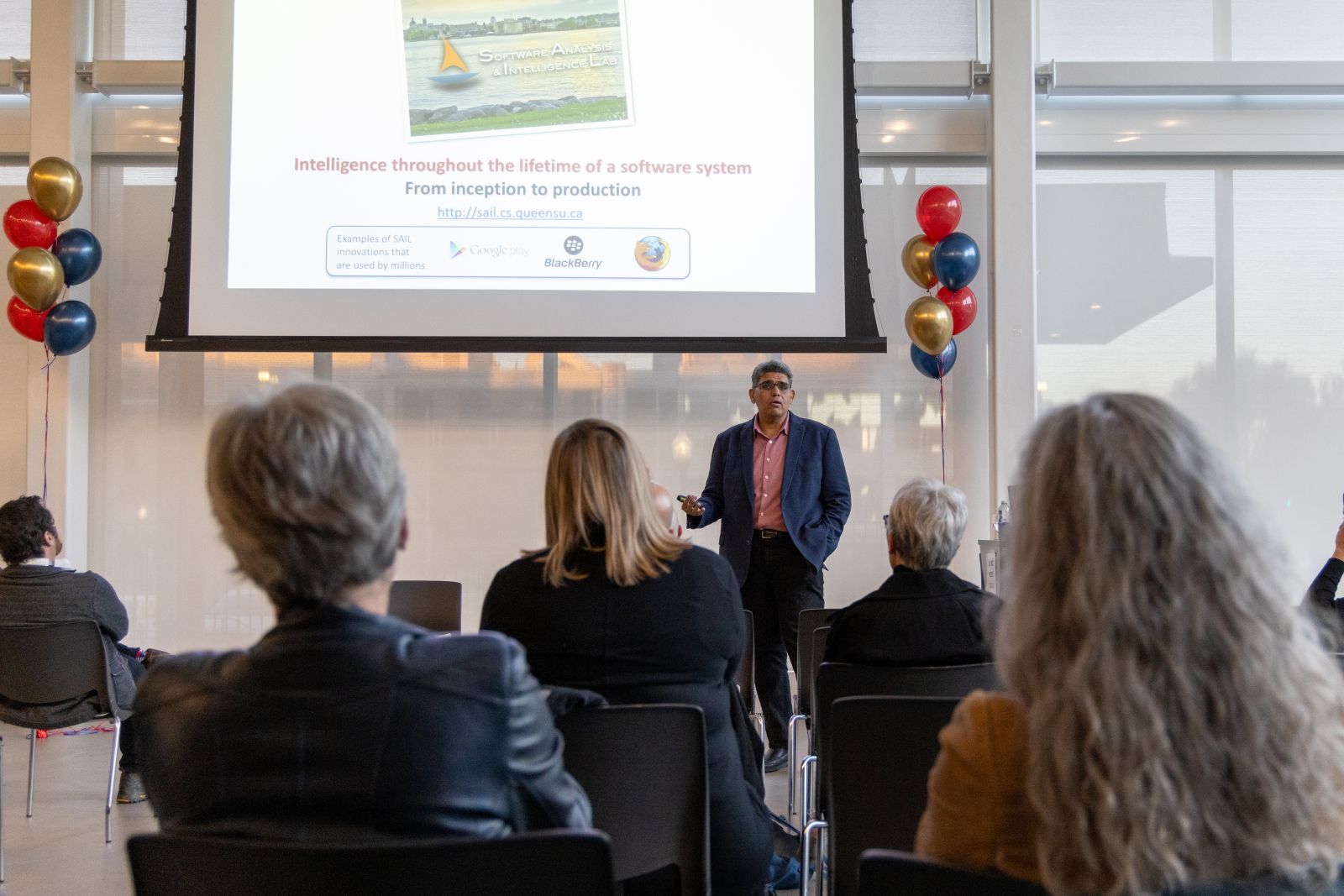 Dr Ahmed E. Hassan presenting at Elevate Kingston