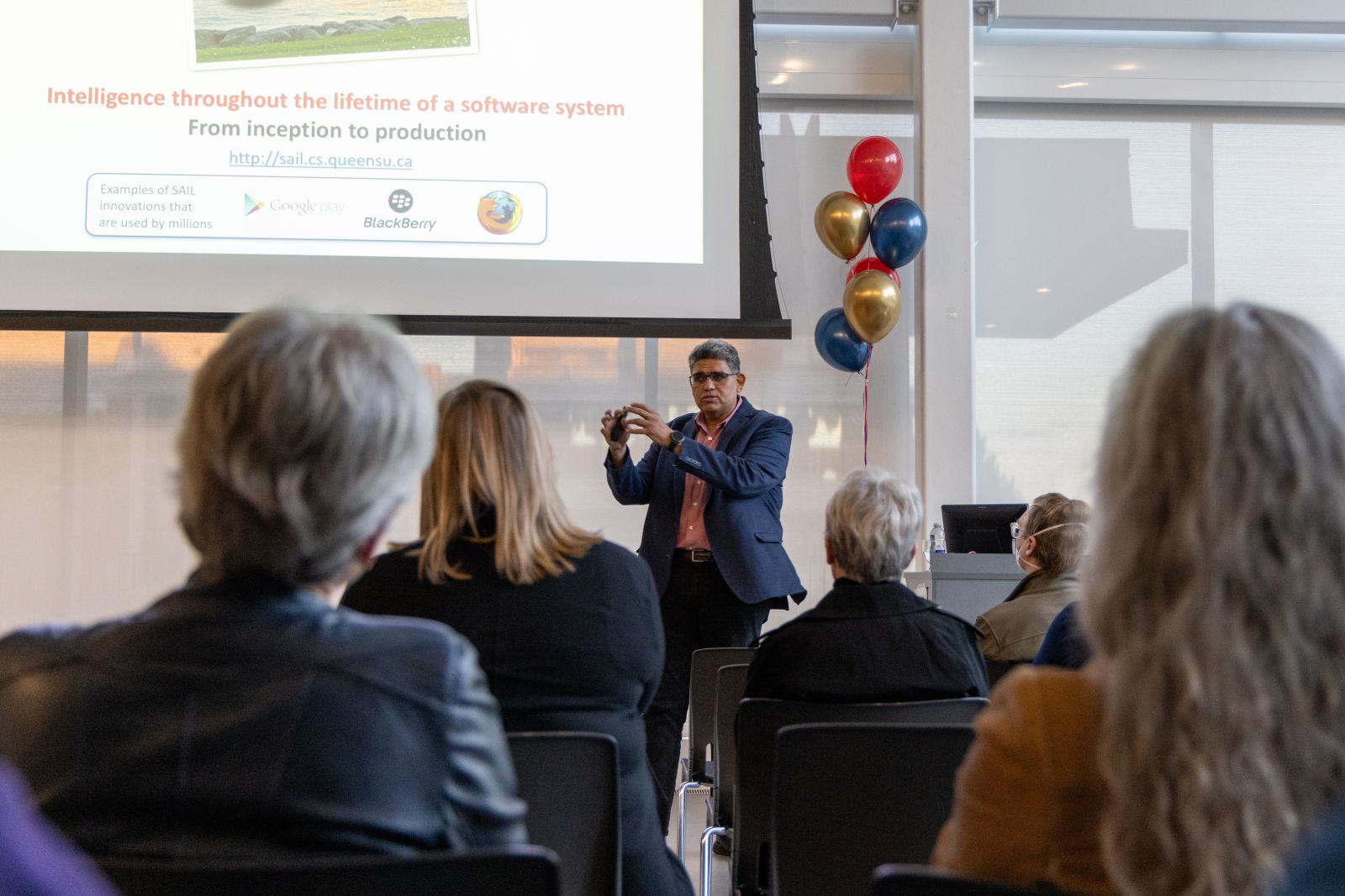 Dr Ahmed E. Hassan presenting at Elevate Kingston