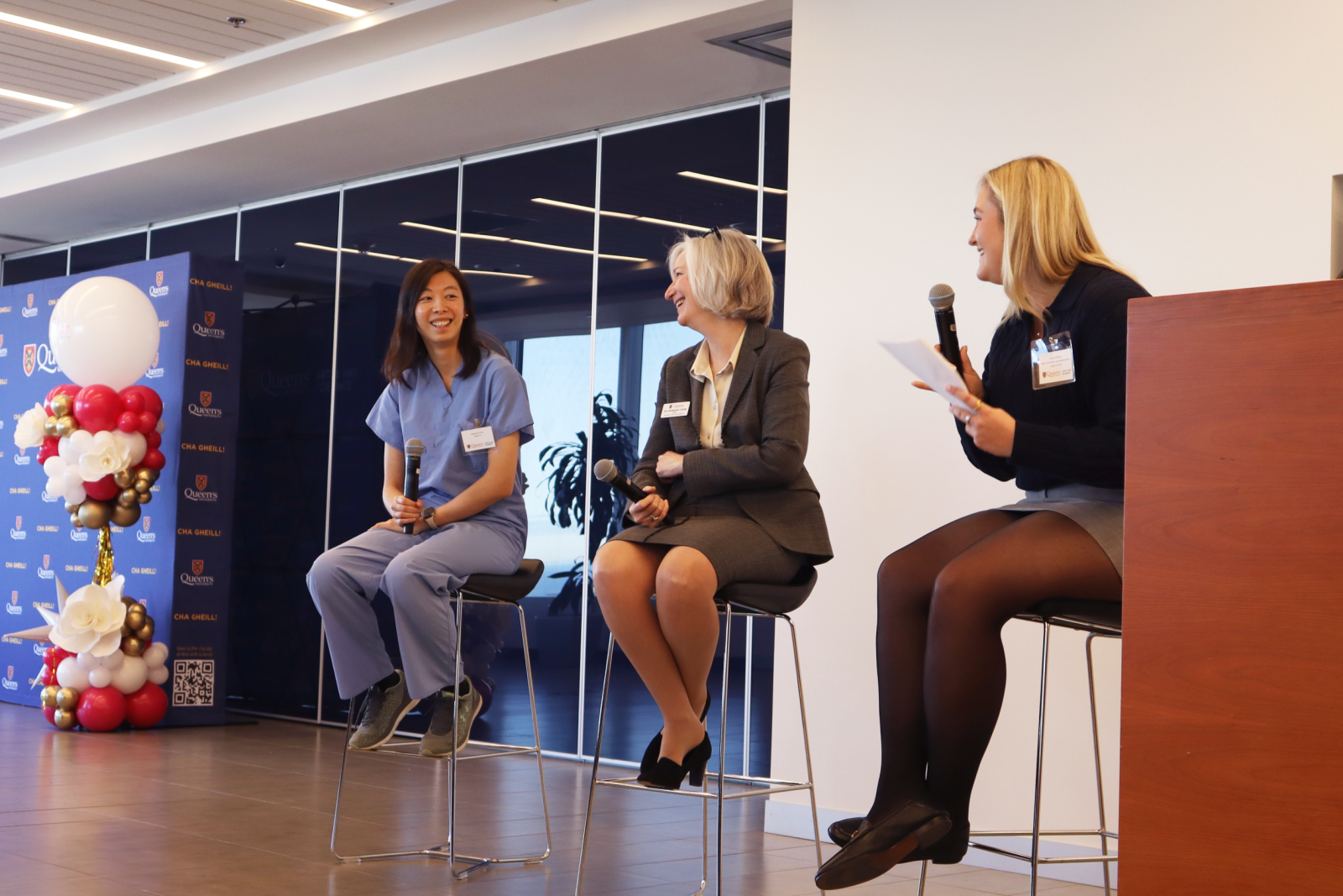 Speakers Brynn Paxton, Barbara Crow, and Stephanie Zhou at ElevateHer