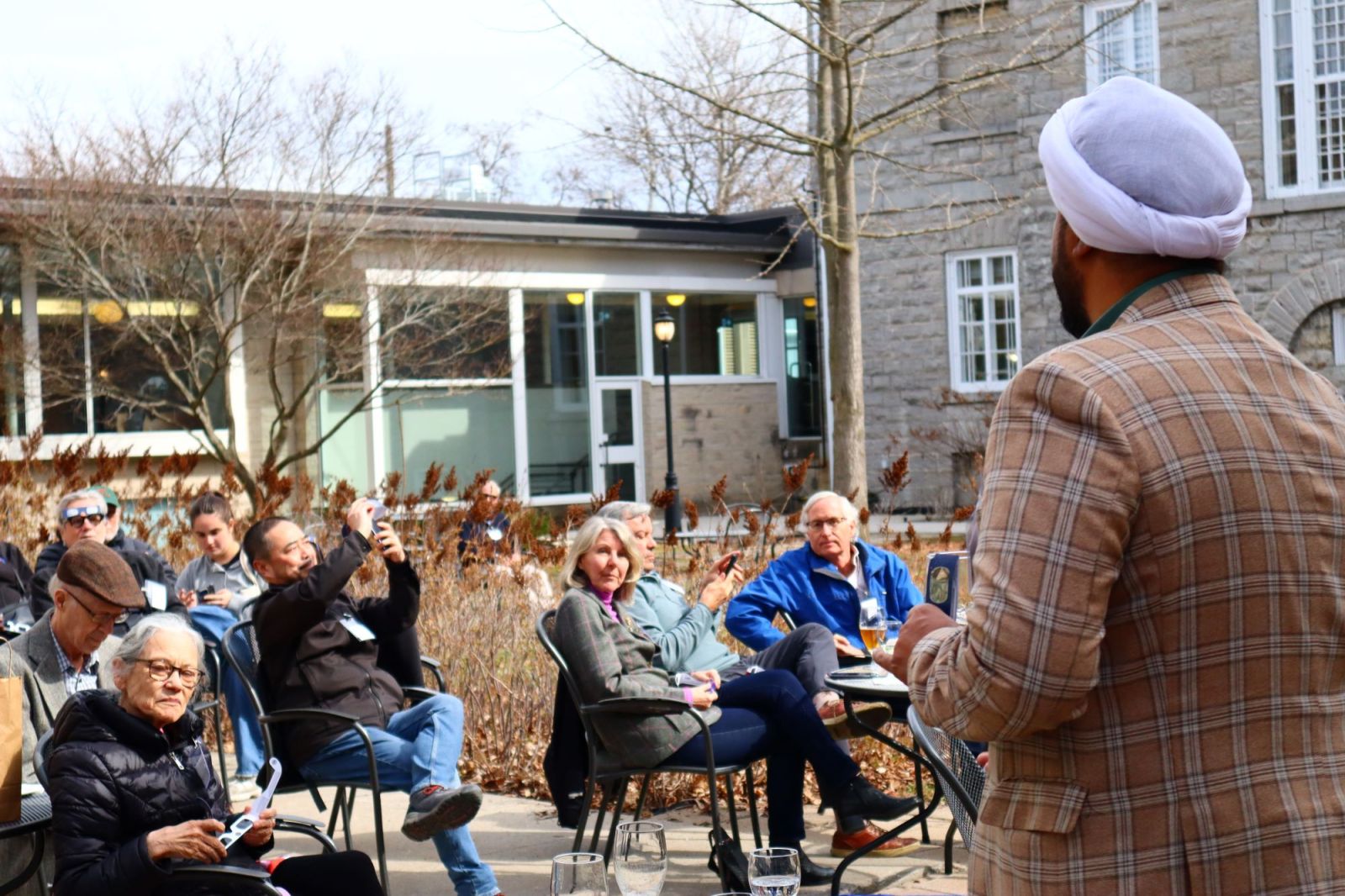 KP Anand speaking to FAS Donors and Alumni at Dean Crow's Solar Eclipse Event