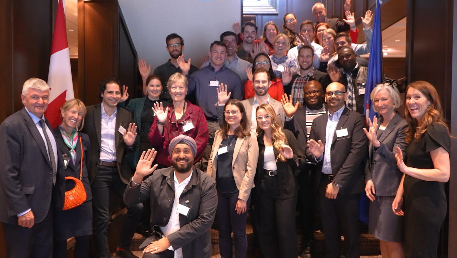 Group photo of MEERL alumni, donors, and the Dean of Arts and Science, Barbara Crow