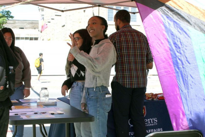 Representatives from Student Affairs helping students connect with campus resources during last week's Doors Open event.