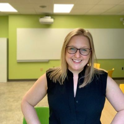Meghan Norris standing in a classroom