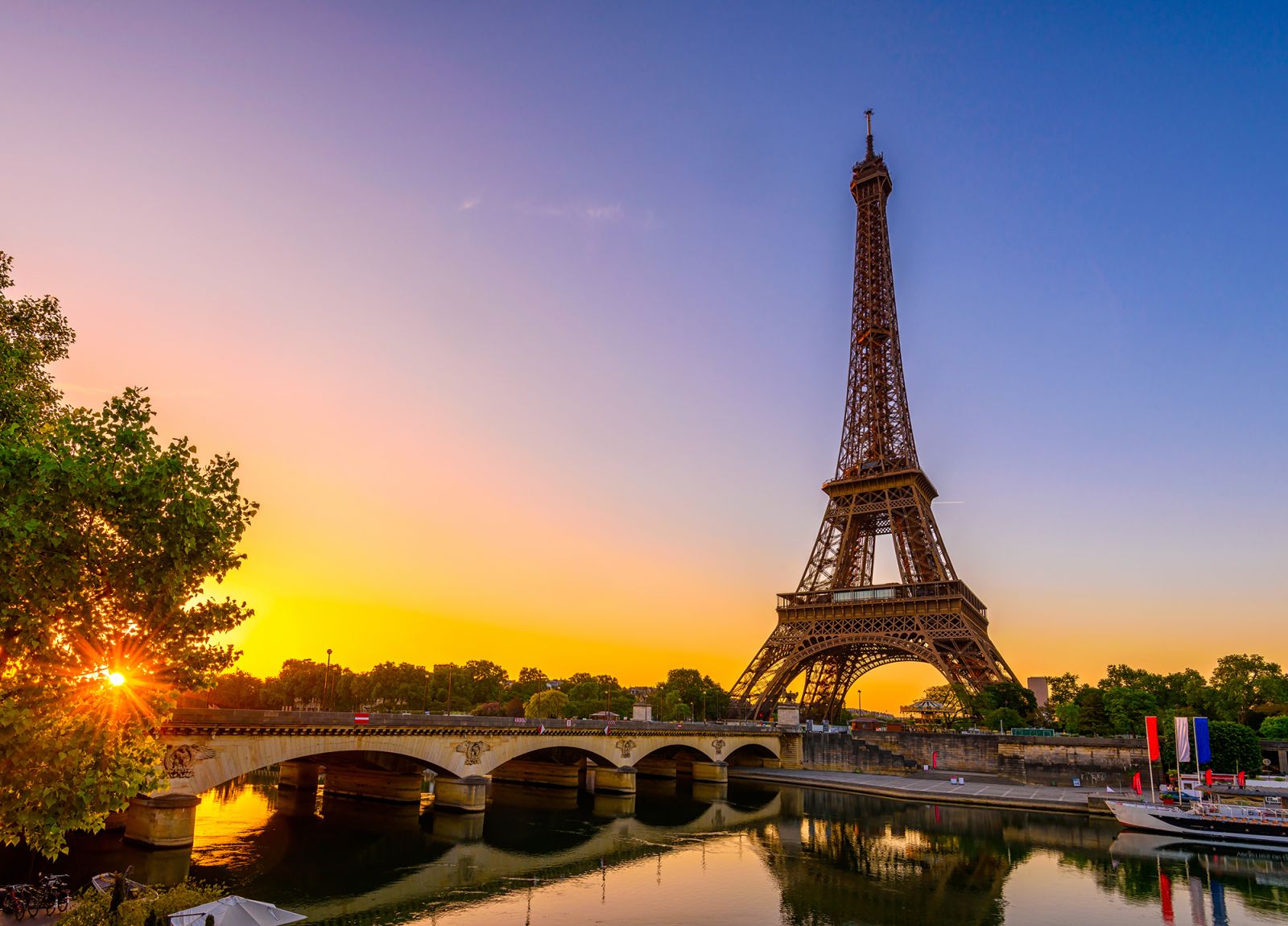 Eiffel Tower at sunset