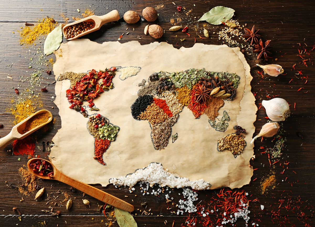 Collage of food from around the world