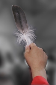 A feather is an important symbol in the many Indigenous cultures found throughout Canada. 