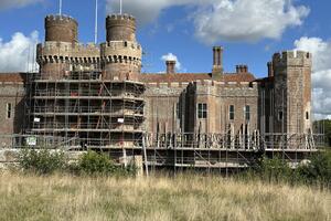 Herstmonceux Castle scaffolding comes down