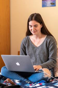 Student in bedroom