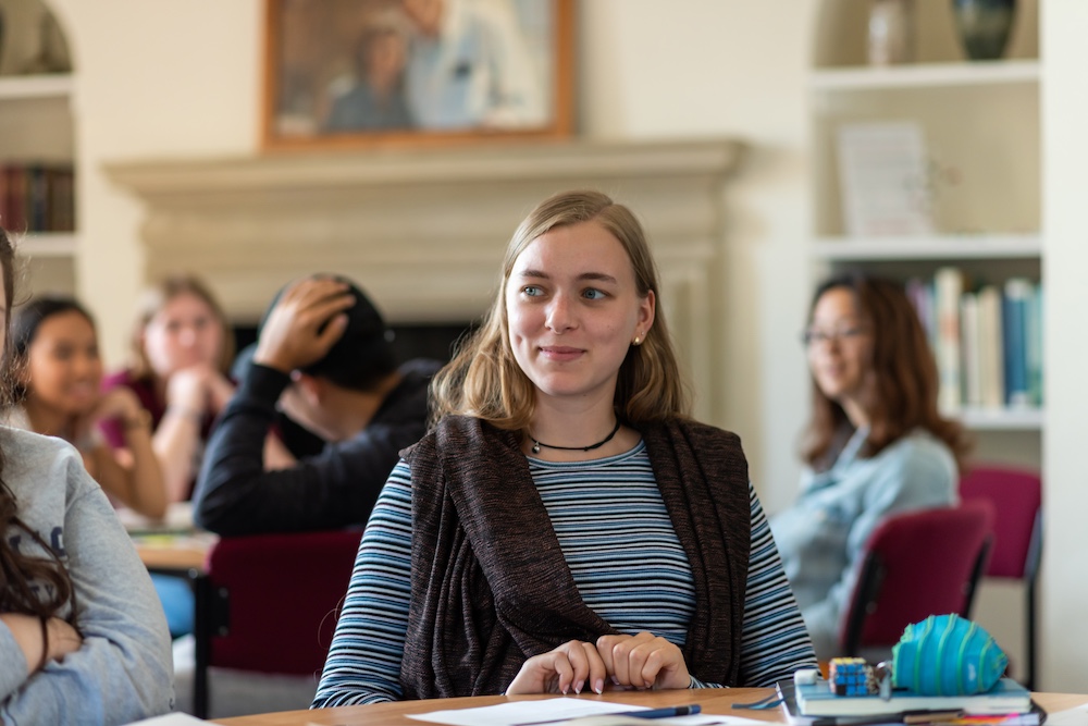 student in a classroom