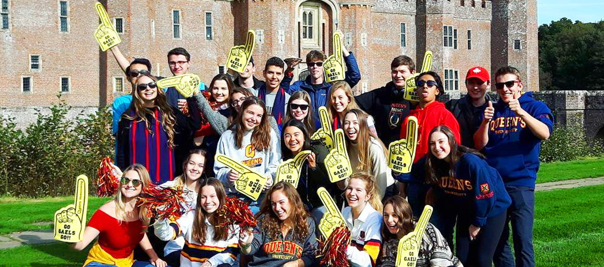 Students cheering at Homecoming