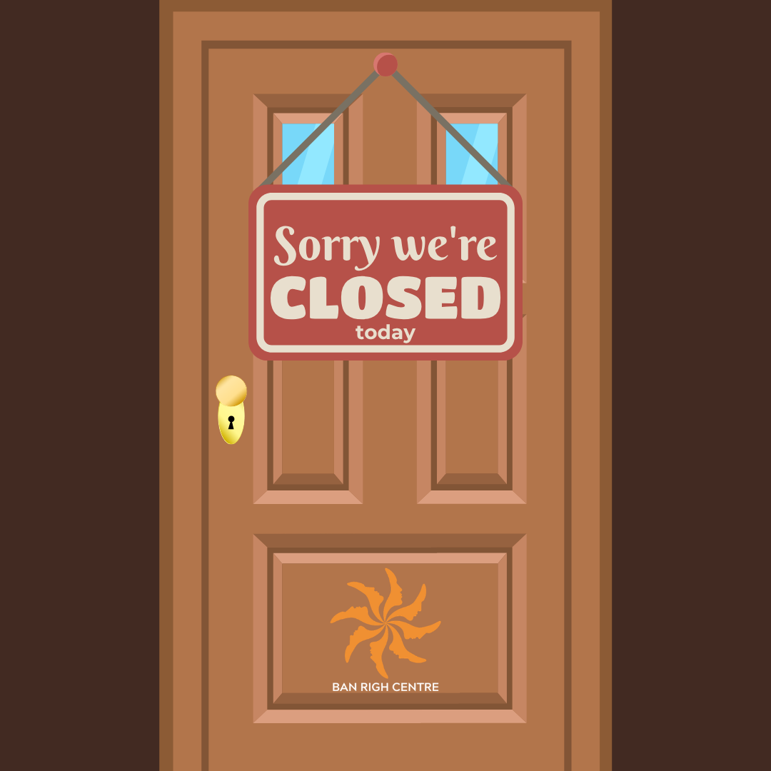 Door with sorry we're closed sign