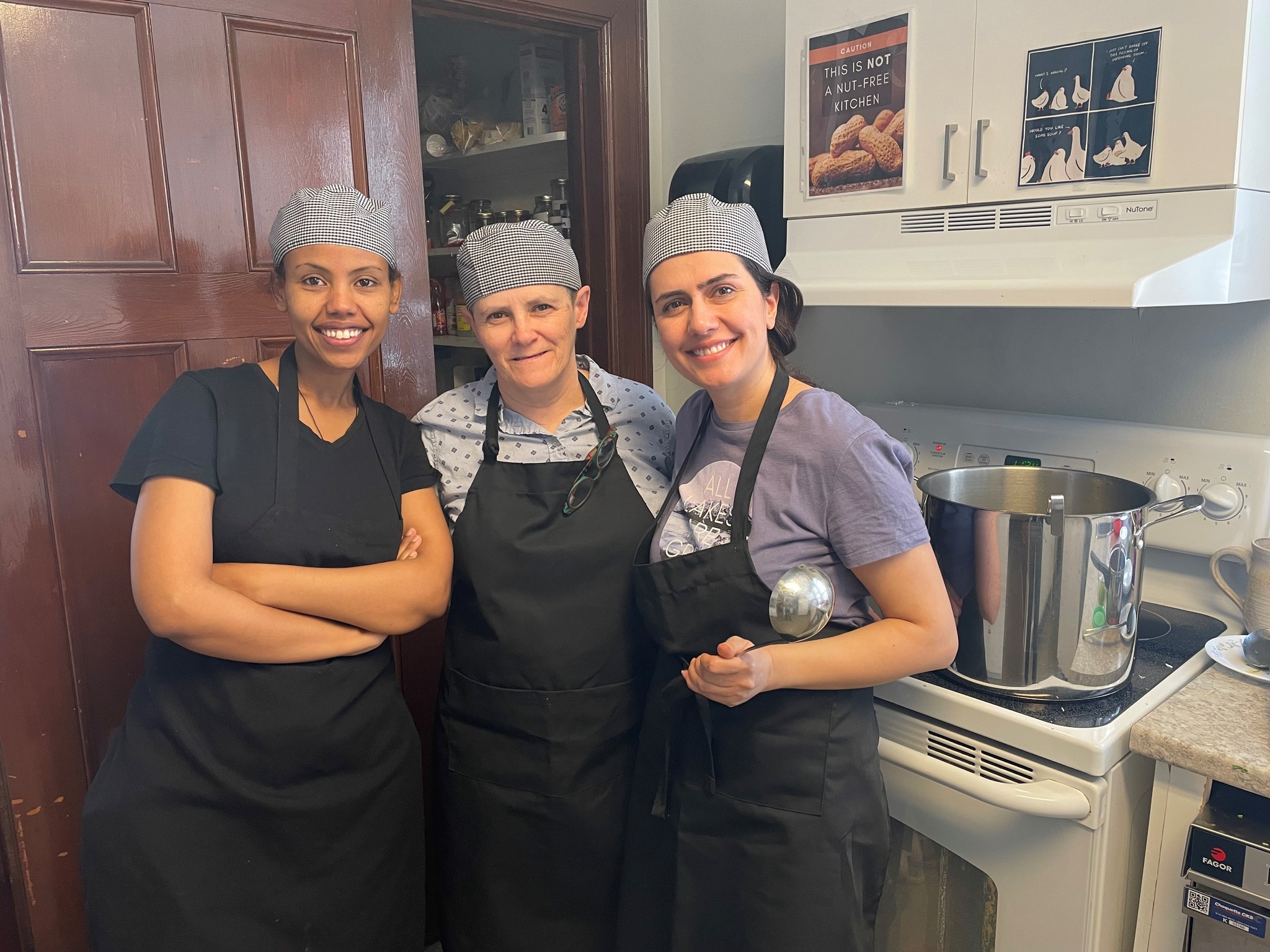 Tibeb, Susan & Elham in the Kitchen