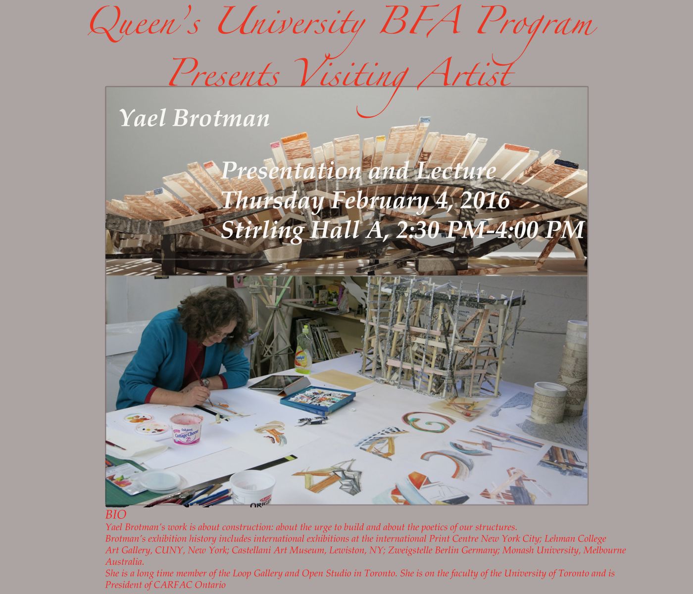 Poster of Yael Brotman's presentation and lecture.