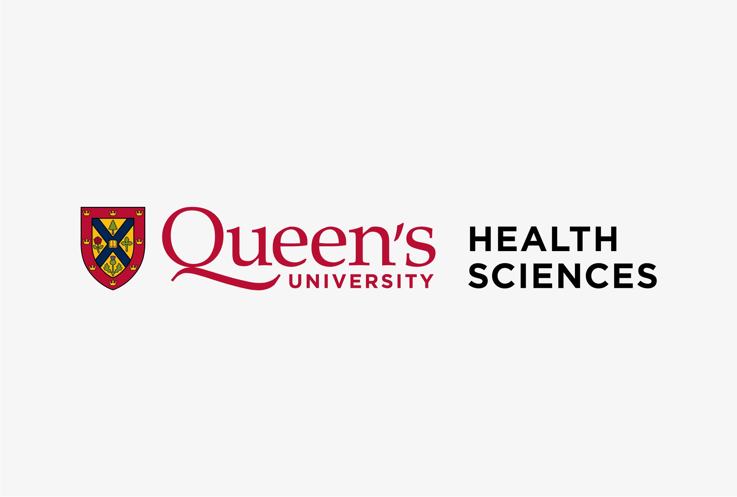 Queen's University Health Sciences horizontal logo lockup