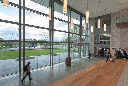 Interior of the Smith School of Business building Goodes Hall 