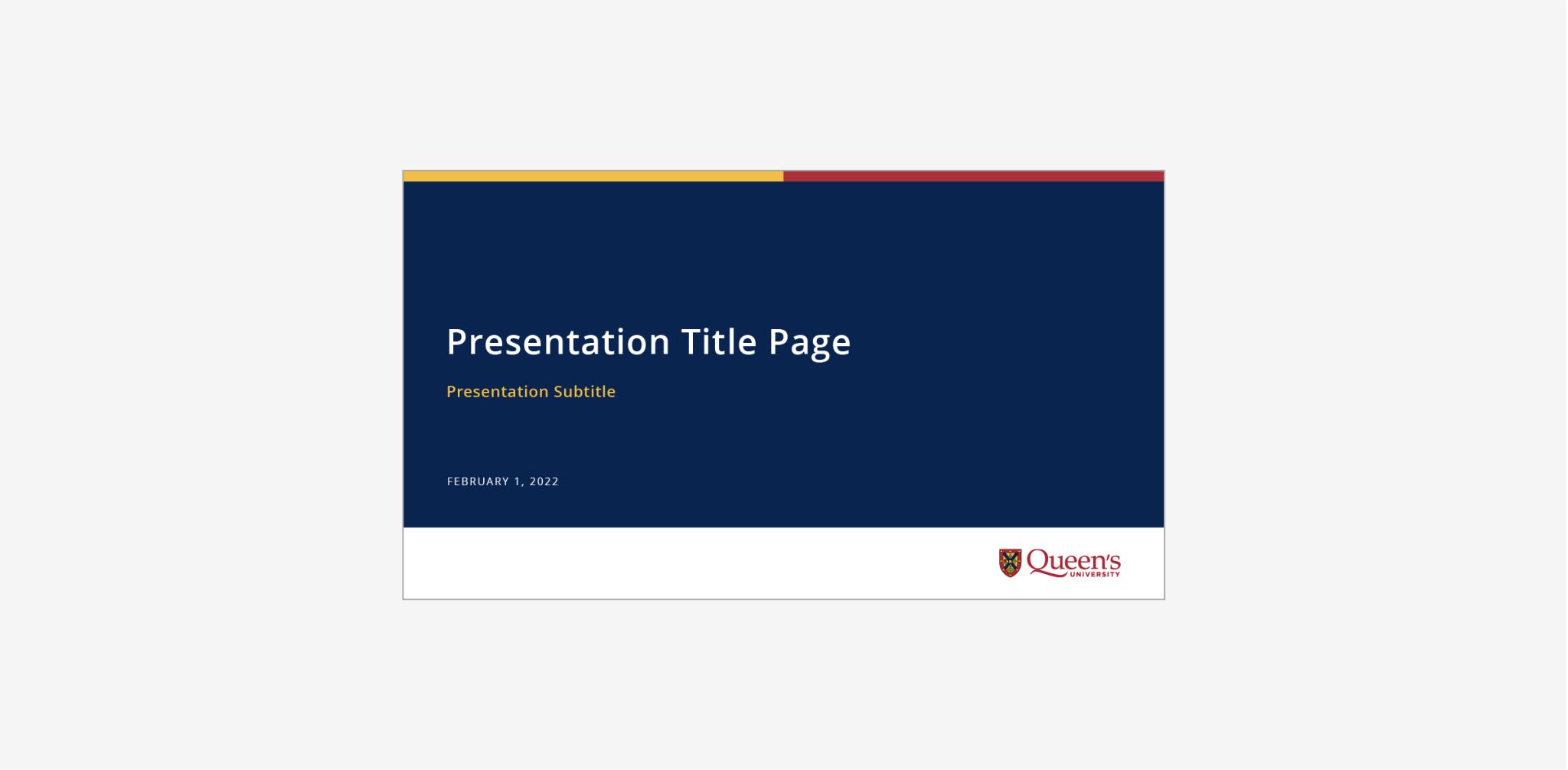 Horizontal logo in application on a powerpoint template