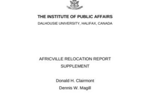 Africville Relocation Report Supplement (1973)