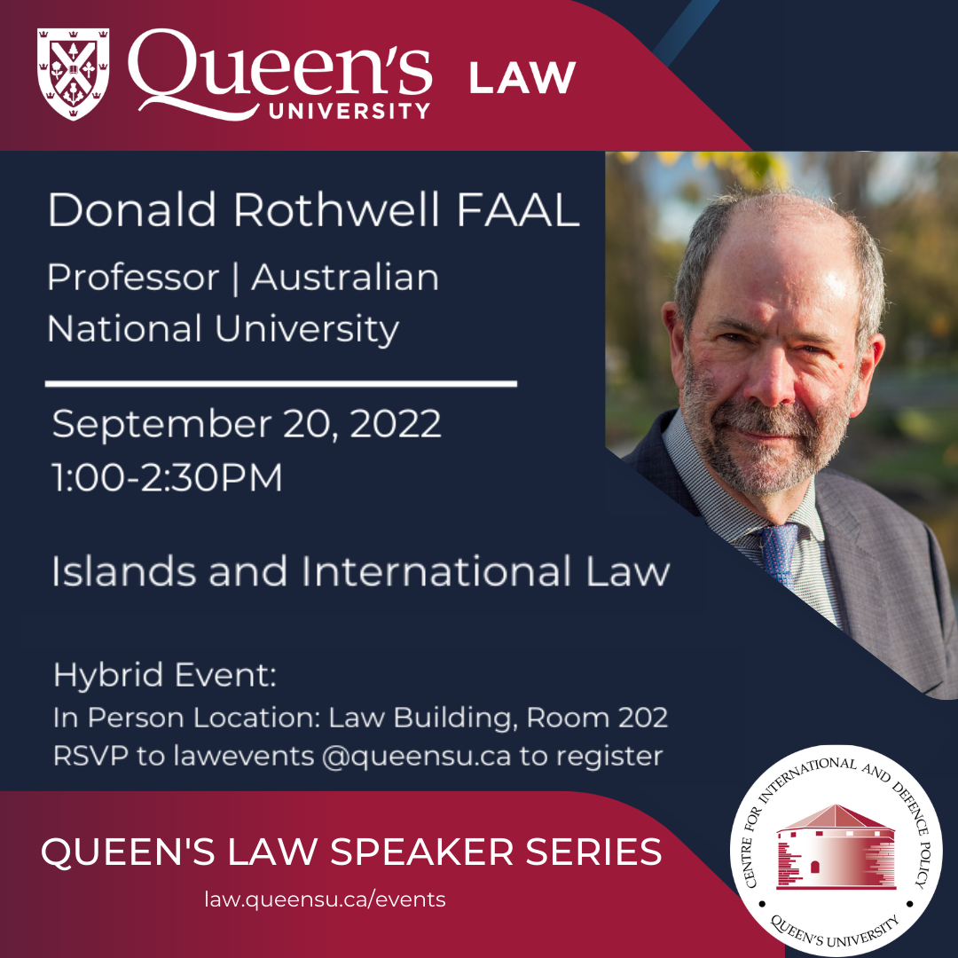 Queen's Law Speaker Series event wih Donald Rothwell