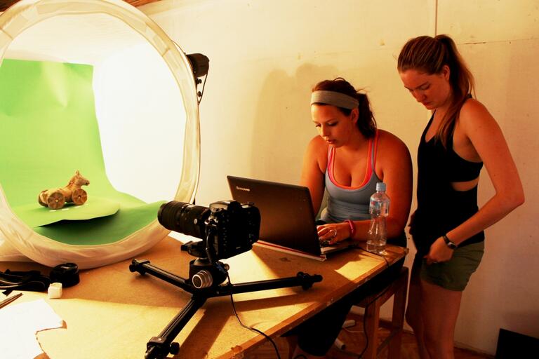 Students doing digital photogrammetry at Stobi in 2015.