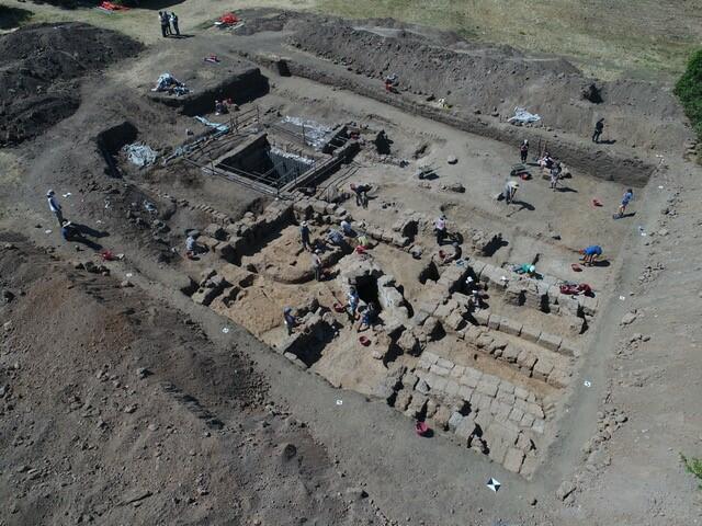 An aerial view of the Caere excavation site in Summer 2017.