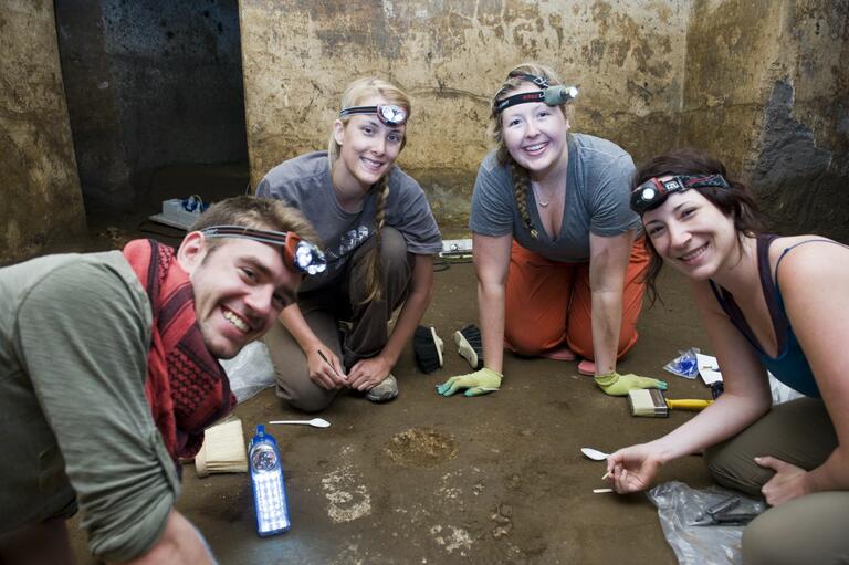 Students doing some careful excavation work at Caere.