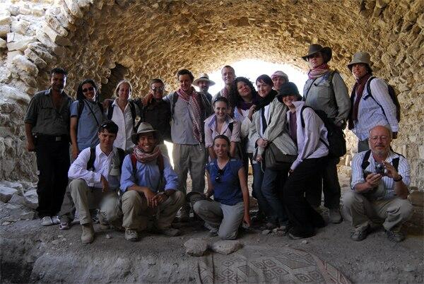 Group shot of Humayma excavation team at nearby Shoubak Castle.