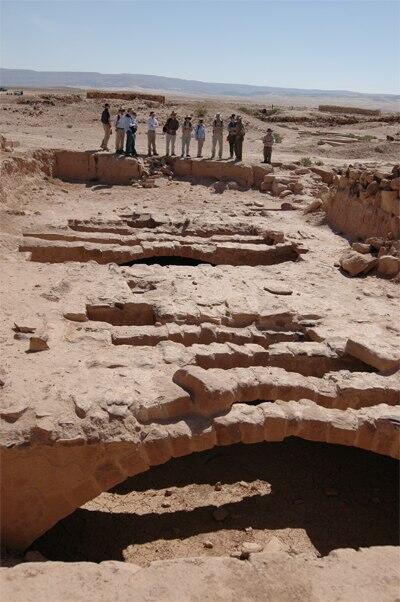Overlooking Humayma during initial site tour.