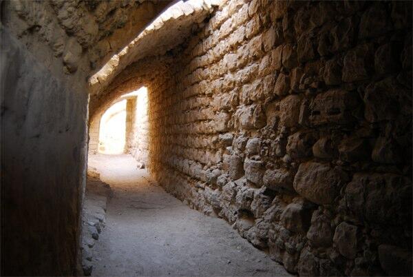 Corridor at Shoubak crusader castle near Humayma dig site.